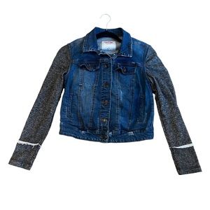 Mossimo Denim Jacket  with jersey sleeve. Size XS.